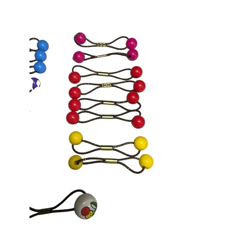 Lot of 16 Vintage 90s Hair‎ Ties Ponytail Holders Kidcore Y2K Cherry Smiley